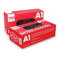 A1 NITRIL GLOVES Нитриловые перчатки, черные, размер M, упаковка 100шт